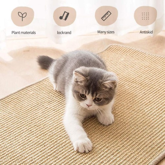 JUVEL Cat Scratching Mat, Natural Sisal Rope Scratching Pad for Cat Grinding Claws and Protecting Carpet Furniture, Durable Non-Slip Floor Cat Play Sleeping Scratching Toy (S: 30×40cm) JUVEL Cat Scratching Mat, Natural Sisal Rope Scratching Pad for Cat Grinding Claws and Protecting Carpet Furniture, Durable Non-Slip Floor Cat Play Sleeping Scratching Toy (S: 30×40cm)