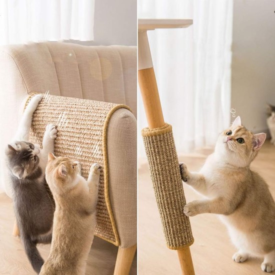JUVEL Cat Scratching Mat, Natural Sisal Rope Scratching Pad for Cat Grinding Claws and Protecting Carpet Furniture, Durable Non-Slip Floor Cat Play Sleeping Scratching Toy (S: 30×40cm) JUVEL Cat Scratching Mat, Natural Sisal Rope Scratching Pad for Cat Grinding Claws and Protecting Carpet Furniture, Durable Non-Slip Floor Cat Play Sleeping Scratching Toy (S: 30×40cm)