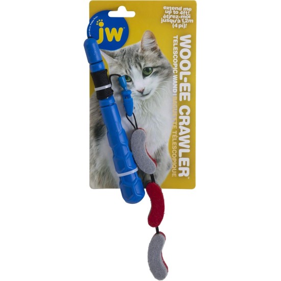 JW - Cat Telescopic Felt Crawler Wand - Play Stick for Cats - Telescopic Rod - Felt Prey for Hunting - High-Quality Cord - One Size JW - Cat Telescopic Felt Crawler Wand - Play Stick for Cats - Telescopic Rod - Felt Prey for Hunting - High-Quality Cord - One Size