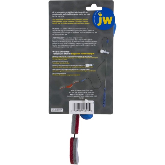 JW - Cat Telescopic Felt Crawler Wand - Play Stick for Cats - Telescopic Rod - Felt Prey for Hunting - High-Quality Cord - One Size JW - Cat Telescopic Felt Crawler Wand - Play Stick for Cats - Telescopic Rod - Felt Prey for Hunting - High-Quality Cord - One Size