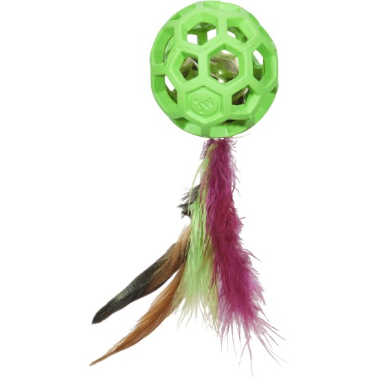JW JW0471059 Cataction Feather Ball with Tail, Ball with Tail to Chase After Cat JW JW0471059 Cataction Feather Ball with Tail, Ball with Tail to Chase After Cat