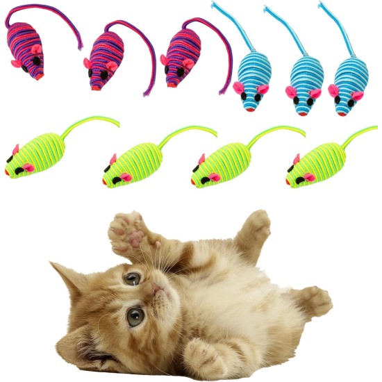 Jodsen Cat Toy Self Activity Pack of 10 Cat Toy Mouse Toy for Brushing Teeth Playing Chewing Training Cat Toy Mouse for Cats Adults (Random Colour) Jodsen Cat Toy Self Activity Pack of 10 Cat Toy Mouse Toy for Brushing Teeth Playing Chewing Training Cat Toy Mouse for Cats Adults (Random Colour)
