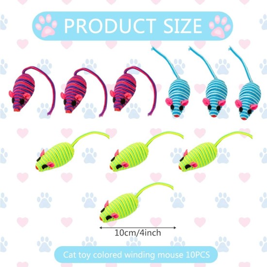 Jodsen Cat Toy Self Activity Pack of 10 Cat Toy Mouse Toy for Brushing Teeth Playing Chewing Training Cat Toy Mouse for Cats Adults (Random Colour) Jodsen Cat Toy Self Activity Pack of 10 Cat Toy Mouse Toy for Brushing Teeth Playing Chewing Training Cat Toy Mouse for Cats Adults (Random Colour)