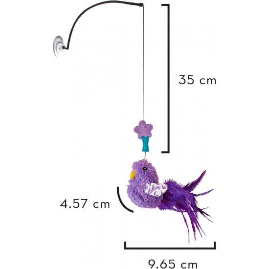 KONG Connects Window Teaser (Colour Various) - Colourful Bird to Stimulate Cat Games KONG Connects Window Teaser (Colour Various) - Colourful Bird to Stimulate Cat Games