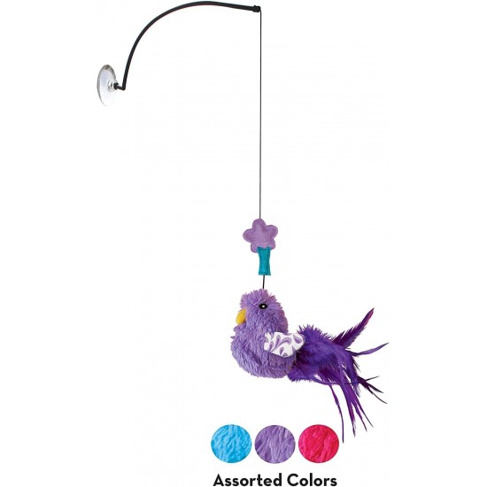 KONG Connects Window Teaser (Colour Various) - Colourful Bird to Stimulate Cat Games KONG Connects Window Teaser (Colour Various) - Colourful Bird to Stimulate Cat Games