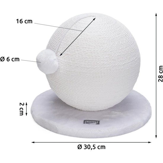 Karlie Bolly, Scratching Ball, 30.5 x 30.5 x 28 cm, Grey Karlie Bolly, Scratching Ball, 30.5 x 30.5 x 28 cm, Grey