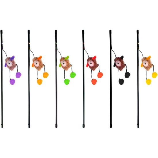Karlie Monster and Hedgehog Play Rod, 50 cm, Assorted Colours Karlie Monster and Hedgehog Play Rod, 50 cm, Assorted Colours