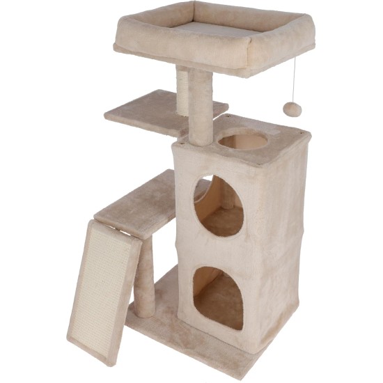 Kerbl Alessia 80915 Cat Scratching Post (Colour: Beige, Height: 100 cm, Double-Storey Cave with Multiple Inputs and Outputs, Includes Play Ball, Large Lounger Bed, Cat Toy, Animal Accessories) Kerbl Alessia 80915 Cat Scratching Post (Colour: Beige, Height: 100 cm, Double-Storey Cave with Multiple Inputs and Outputs, Includes Play Ball, Large Lounger Bed, Cat Toy, Animal Accessories)