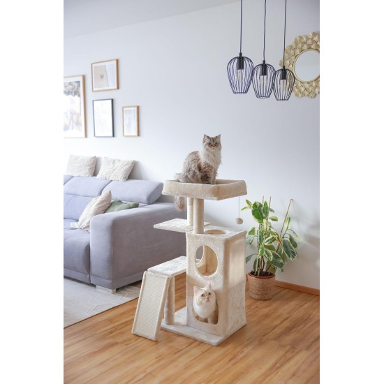 Kerbl Alessia 80915 Cat Scratching Post (Colour: Beige, Height: 100 cm, Double-Storey Cave with Multiple Inputs and Outputs, Includes Play Ball, Large Lounger Bed, Cat Toy, Animal Accessories) Kerbl Alessia 80915 Cat Scratching Post (Colour: Beige, Height: 100 cm, Double-Storey Cave with Multiple Inputs and Outputs, Includes Play Ball, Large Lounger Bed, Cat Toy, Animal Accessories)
