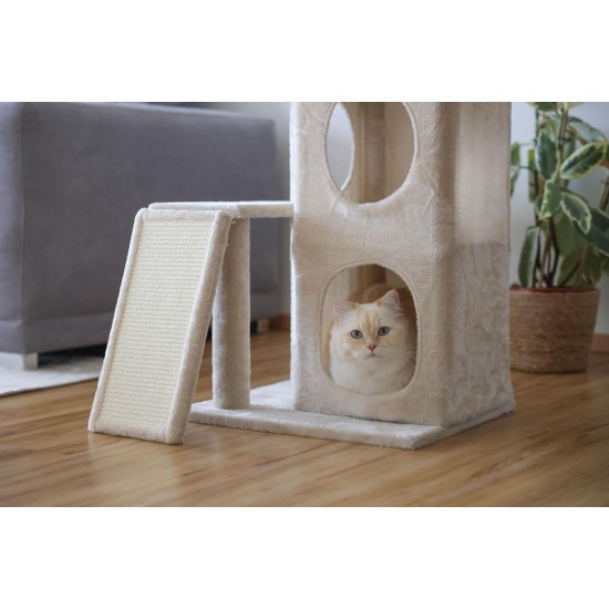 Kerbl Alessia 80915 Cat Scratching Post (Colour: Beige, Height: 100 cm, Double-Storey Cave with Multiple Inputs and Outputs, Includes Play Ball, Large Lounger Bed, Cat Toy, Animal Accessories) Kerbl Alessia 80915 Cat Scratching Post (Colour: Beige, Height: 100 cm, Double-Storey Cave with Multiple Inputs and Outputs, Includes Play Ball, Large Lounger Bed, Cat Toy, Animal Accessories)