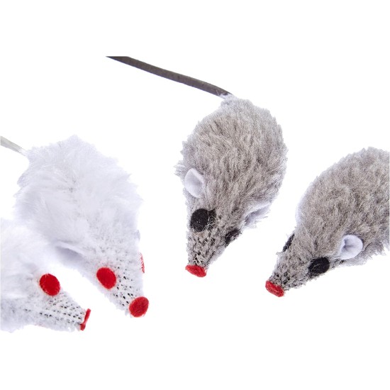Kerbl Grey-White Mice, 5 cm, 4 Piece Kerbl Grey-White Mice, 5 cm, 4 Piece