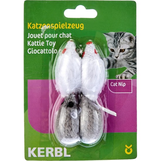 Kerbl Grey-White Mice, 5 cm, 4 Piece Kerbl Grey-White Mice, 5 cm, 4 Piece