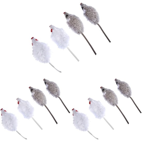 Kerbl Grey-White Mice, 5 cm, 4 Piece Kerbl Grey-White Mice, 5 cm, 4 Piece
