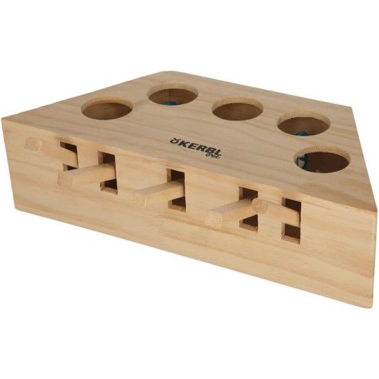 Kerbl Pet 80999 Thinking and Learning Toy Push, Cat Toy, Untreated Wood Kerbl Pet 80999 Thinking and Learning Toy Push, Cat Toy, Untreated Wood
