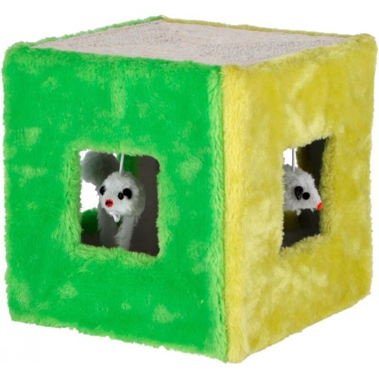 Kerbl Sisal Toy Cube, 20 x 20 x 20 cm, Green/Yellow Kerbl Sisal Toy Cube, 20 x 20 x 20 cm, Green/Yellow