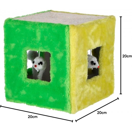 Kerbl Sisal Toy Cube, 20 x 20 x 20 cm, Green/Yellow Kerbl Sisal Toy Cube, 20 x 20 x 20 cm, Green/Yellow