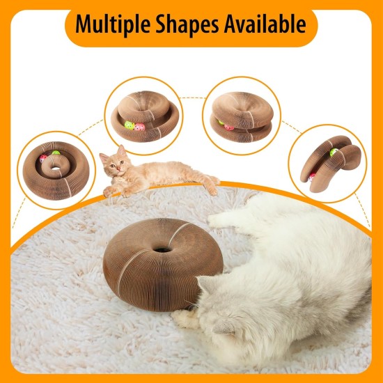 Kitty Kurlz Cat Toy, Magic Accordion Scratching Board, Interactive Toy with Ball Track, Cardboard Scratching Toy for Indoor Cats and Kittens, Activity and Exercise Kitty Kurlz Cat Toy, Magic Accordion Scratching Board, Interactive Toy with Ball Track, Cardboard Scratching Toy for Indoor Cats and Kittens, Activity and Exercise