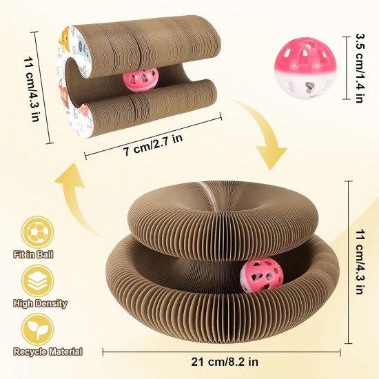 Kitty Kurlz Curls Cat Toy, Magic Organ Cat Scratching Board with Bell Ball, Foldable Interactive Marlenes Kitten Curls Cat Scratcher for Indoor Cats Kitty Kurlz Curls Cat Toy, Magic Organ Cat Scratching Board with Bell Ball, Foldable Interactive Marlenes Kitten Curls Cat Scratcher for Indoor Cats