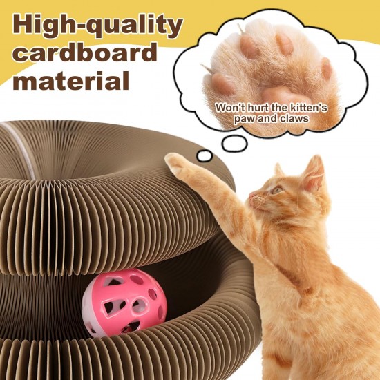 Kitty Kurlz Curls Cat Toy, Magic Organ Cat Scratching Board with Bell Ball, Foldable Interactive Marlenes Kitten Curls Cat Scratcher for Indoor Cats Kitty Kurlz Curls Cat Toy, Magic Organ Cat Scratching Board with Bell Ball, Foldable Interactive Marlenes Kitten Curls Cat Scratcher for Indoor Cats