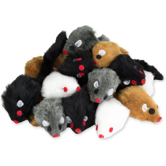 Kratzbaumland Plush Tail Toy Mouse (Random Color-12pcs) Kratzbaumland Plush Tail Toy Mouse (Random Color-12pcs)