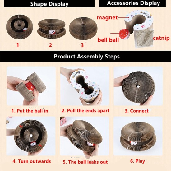 Magic Organ Cat Scratching Board, Cat Scratching Board, Cat Toy, Magic Foldable Scratching Cardboard, Interactive Foldable Scratching Toy with Bell Ball, Interactive Foldable Scratching Toy Magic Organ Cat Scratching Board, Cat Scratching Board, Cat Toy, Magic Foldable Scratching Cardboard, Interactive Foldable Scratching Toy with Bell Ball, Interactive Foldable Scratching Toy