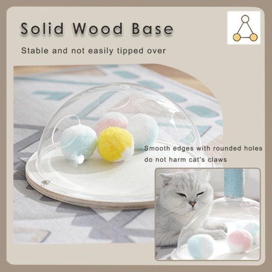 Marchul 3 in 1 Wooden Cat Toy, Interactive Kitten Toy, Cat Scratching Post, 360° Rotating Teasing Stick with Spring, Pull-Out Ball Turntable Claw Trainer for Cat Indoor Marchul 3 in 1 Wooden Cat Toy, Interactive Kitten Toy, Cat Scratching Post, 360° Rotating Teasing Stick with Spring, Pull-Out Ball Turntable Claw Trainer for Cat Indoor