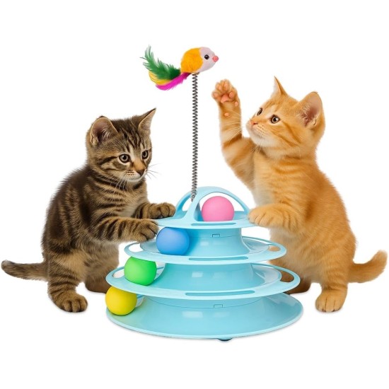 Mobiclinic® Pets Cat Toy, Interactive, Catplay, Sensory Stimulation, 4 Levels, Balls, Easy to Assemble, 12 x 24 x 16.5 cm, Interactive Cat Tower, Non-Slip, Attractive Design Mobiclinic® Pets Cat Toy, Interactive, Catplay, Sensory Stimulation, 4 Levels, Balls, Easy to Assemble, 12 x 24 x 16.5 cm, Interactive Cat Tower, Non-Slip, Attractive Design