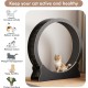 Mondeer Cat Wheel for Indoor Cat, 110 cm Treadmill with Removable Carpet for Cats, Wooden Balance Bike for Small, Medium, Large Cat, Fitness Weight Loss Device, Natural Wood