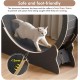 Mondeer Cat Wheel for Indoor Cat, 110 cm Treadmill with Removable Carpet for Cats, Wooden Balance Bike for Small, Medium, Large Cat, Fitness Weight Loss Device, Natural Wood