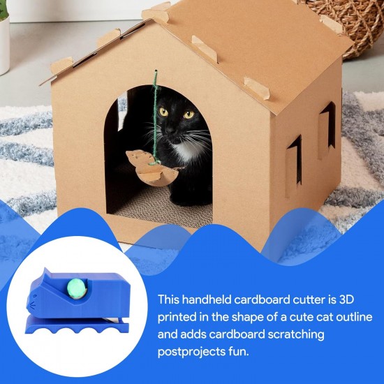 Necdeol Cardboard Cutter for Cat Scratching Boards, 3D Printed Cardboard Cutter, Cat-Shaped Manual Cat Scratching Boards Cardboard Cutting Tool with Blade Pet Accessories (Black) Necdeol Cardboard Cutter for Cat Scratching Boards, 3D Printed Cardboard Cutter, Cat-Shaped Manual Cat Scratching Boards Cardboard Cutting Tool with Blade Pet Accessories (Black)