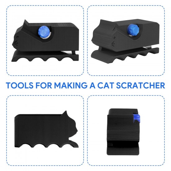 Necdeol Cardboard Cutter for Cat Scratching Boards, 3D Printed Cardboard Cutter, Cat-Shaped Manual Cat Scratching Boards Cardboard Cutting Tool with Blade Pet Accessories (Black) Necdeol Cardboard Cutter for Cat Scratching Boards, 3D Printed Cardboard Cutter, Cat-Shaped Manual Cat Scratching Boards Cardboard Cutting Tool with Blade Pet Accessories (Black)