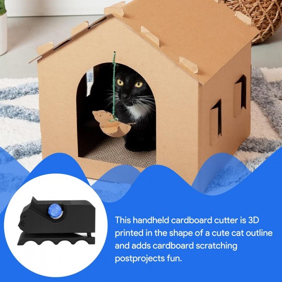 Necdeol Cardboard Cutter for Cat Scratching Boards, 3D Printed Cardboard Cutter, Cat-Shaped Manual Cat Scratching Boards Cardboard Cutting Tool with Blade Pet Accessories (Black) Necdeol Cardboard Cutter for Cat Scratching Boards, 3D Printed Cardboard Cutter, Cat-Shaped Manual Cat Scratching Boards Cardboard Cutting Tool with Blade Pet Accessories (Black)