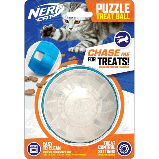 Nerf Dog Exo NC-7824 Slow Feeder Nerf Cat Cap, 3.5-inch, Blue/Clear Nerf Dog Exo NC-7824 Slow Feeder Nerf Cat Cap, 3.5-inch, Blue/Clear
