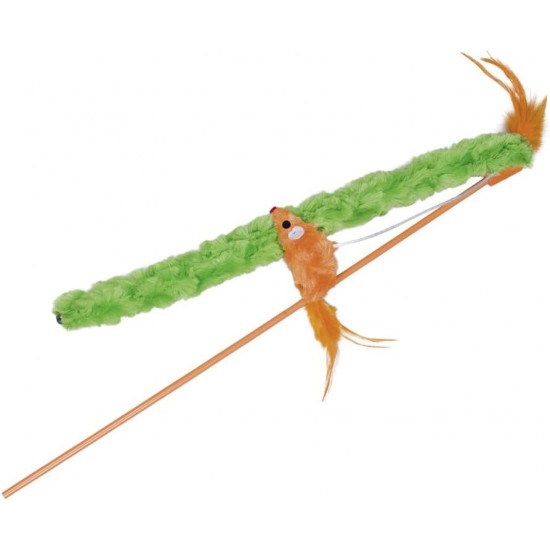 Nobby Cat Duster with Toy Stick: 45 cm, Feathers: 24 cm Nobby Cat Duster with Toy Stick: 45 cm, Feathers: 24 cm