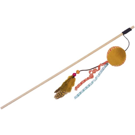 Nobby Fishing Rod with Plush Ball with Catnip, Orange Rod 40 cm, Ribbon with Toy 95 cm, 1 Piece Nobby Fishing Rod with Plush Ball with Catnip, Orange Rod 40 cm, Ribbon with Toy 95 cm, 1 Piece