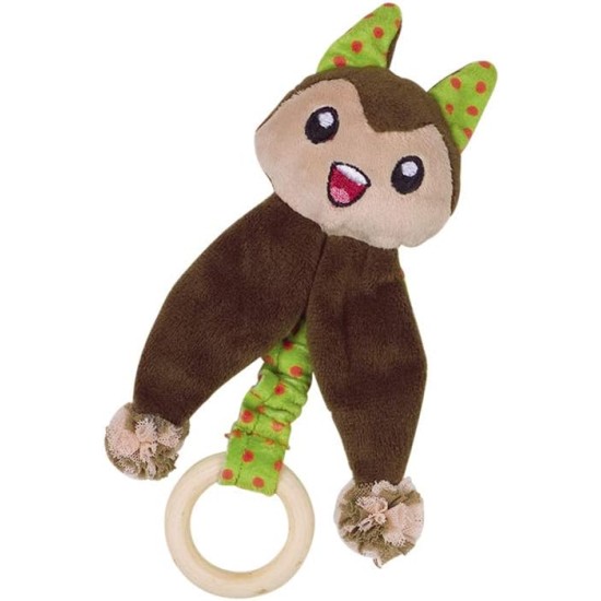 Nobby Plush Cat with Catnip with Wooden Ring Green 17 cm Nobby Plush Cat with Catnip with Wooden Ring Green 17 cm