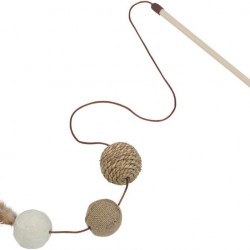 Nobby Rod With Sisal Balls/Feathers Nobby Rod With Sisal Balls/Feathers