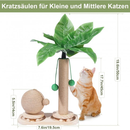 Novelfun Cat Scratching Post, Palm Tree Scratching Posts for Cats, 2 in 1 Interactive Cat Toy with Hanging Balls, Cat Scratching Posts, Cat Toy for Small and Medium Cats Novelfun Cat Scratching Post, Palm Tree Scratching Posts for Cats, 2 in 1 Interactive Cat Toy with Hanging Balls, Cat Scratching Posts, Cat Toy for Small and Medium Cats