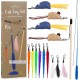 PRETTY KITTY Vegan Cat Toy Set: Large 15 Pieces Cat Toy Set with Cat Fishing Feathers and Catnip Toy Cat PRETTY KITTY Vegan Cat Toy Set: Large 15 Pieces Cat Toy Set with Cat Fishing Feathers and Catnip Toy Cat