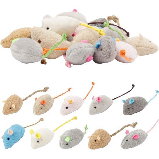 Pack of 20 Cat Toy Mouse Plush Mouse Kitten Toy Catnip Toy Interactive Cat Toy Toy Mice for Cats and Kittens (10 Colours) Pack of 20 Cat Toy Mouse Plush Mouse Kitten Toy Catnip Toy Interactive Cat Toy Toy Mice for Cats and Kittens (10 Colours)