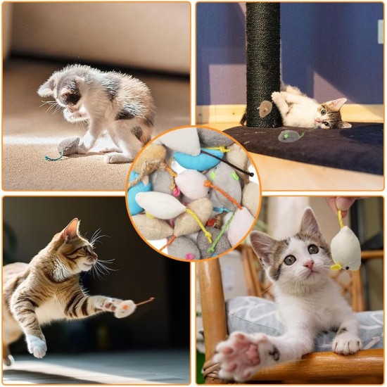 Pack of 20 Cat Toy Mouse Plush Mouse Kitten Toy Catnip Toy Interactive Cat Toy Toy Mice for Cats and Kittens (10 Colours) Pack of 20 Cat Toy Mouse Plush Mouse Kitten Toy Catnip Toy Interactive Cat Toy Toy Mice for Cats and Kittens (10 Colours)