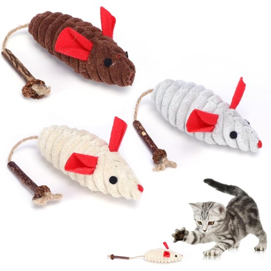 Pack of 3 Cat Toy Mouse, Toy Mice for Cats, Catnip Toy for Cat, Chew Toy, Mouse Toy Cushion with Matatabi Stick that Cats Enthusiasts, Cat Toy Natural Cat Toys Pack of 3 Cat Toy Mouse, Toy Mice for Cats, Catnip Toy for Cat, Chew Toy, Mouse Toy Cushion with Matatabi Stick that Cats Enthusiasts, Cat Toy Natural Cat Toys
