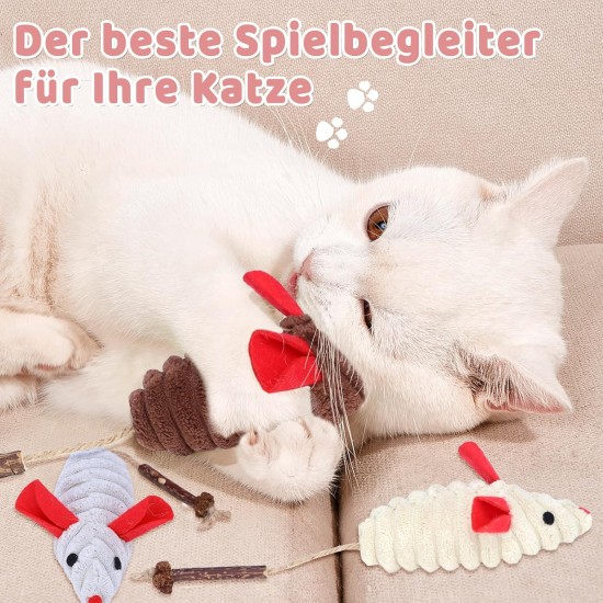 Pack of 3 Cat Toy Mouse, Toy Mice for Cats, Catnip Toy for Cat, Chew Toy, Mouse Toy Cushion with Matatabi Stick that Cats Enthusiasts, Cat Toy Natural Cat Toys Pack of 3 Cat Toy Mouse, Toy Mice for Cats, Catnip Toy for Cat, Chew Toy, Mouse Toy Cushion with Matatabi Stick that Cats Enthusiasts, Cat Toy Natural Cat Toys