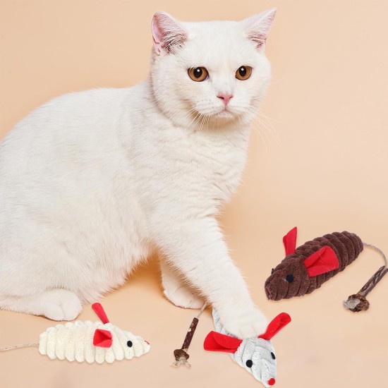 Pack of 3 Cat Toy Mouse, Toy Mice for Cats, Catnip Toy for Cat, Chew Toy, Mouse Toy Cushion with Matatabi Stick that Cats Enthusiasts, Cat Toy Natural Cat Toys Pack of 3 Cat Toy Mouse, Toy Mice for Cats, Catnip Toy for Cat, Chew Toy, Mouse Toy Cushion with Matatabi Stick that Cats Enthusiasts, Cat Toy Natural Cat Toys
