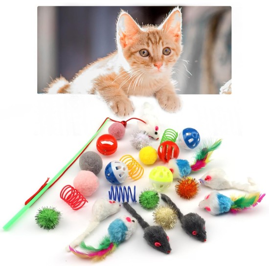 Pack of 31 Cat Toys with Cat Tunnel, Balls, Cat Toy, Mice, Feather Toy, Plush Toy, Interactive Cat Toy for Cats, Cat Accessories Pack of 31 Cat Toys with Cat Tunnel, Balls, Cat Toy, Mice, Feather Toy, Plush Toy, Interactive Cat Toy for Cats, Cat Accessories