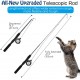 Pawaboo Interactive Cat Toy, Retractable Cat Fishing Rod with 3 Replacement Fishing Lures Made of Feathers and Bells, Adjustable Line Length, Feather Teaser for Cats Kittens Fun Pawaboo Interactive Cat Toy, Retractable Cat Fishing Rod with 3 Replacement Fishing Lures Made of Feathers and Bells, Adjustable Line Length, Feather Teaser for Cats Kittens Fun