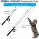 Pawaboo Interactive Cat Toy, Retractable Cat Fishing Rod with 3 Replacement Fishing Lures Made of Feathers and Bells, Adjustable Line Length, Feather Teaser for Cats Kittens Fun Pawaboo Interactive Cat Toy, Retractable Cat Fishing Rod with 3 Replacement Fishing Lures Made of Feathers and Bells, Adjustable Line Length, Feather Teaser for Cats Kittens Fun