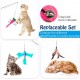 Pawaboo Interactive Cat Toy, Retractable Cat Fishing Rod with 3 Replacement Fishing Lures Made of Feathers and Bells, Adjustable Line Length, Feather Teaser for Cats Kittens Fun Pawaboo Interactive Cat Toy, Retractable Cat Fishing Rod with 3 Replacement Fishing Lures Made of Feathers and Bells, Adjustable Line Length, Feather Teaser for Cats Kittens Fun