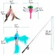 Pawaboo Interactive Cat Toy, Retractable Cat Fishing Rod with 3 Replacement Fishing Lures Made of Feathers and Bells, Adjustable Line Length, Feather Teaser for Cats Kittens Fun Pawaboo Interactive Cat Toy, Retractable Cat Fishing Rod with 3 Replacement Fishing Lures Made of Feathers and Bells, Adjustable Line Length, Feather Teaser for Cats Kittens Fun