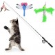 Pawaboo Interactive Cat Toy, Retractable Cat Fishing Rod with 3 Replacement Fishing Lures Made of Feathers and Bells, Adjustable Line Length, Feather Teaser for Cats Kittens Fun Pawaboo Interactive Cat Toy, Retractable Cat Fishing Rod with 3 Replacement Fishing Lures Made of Feathers and Bells, Adjustable Line Length, Feather Teaser for Cats Kittens Fun